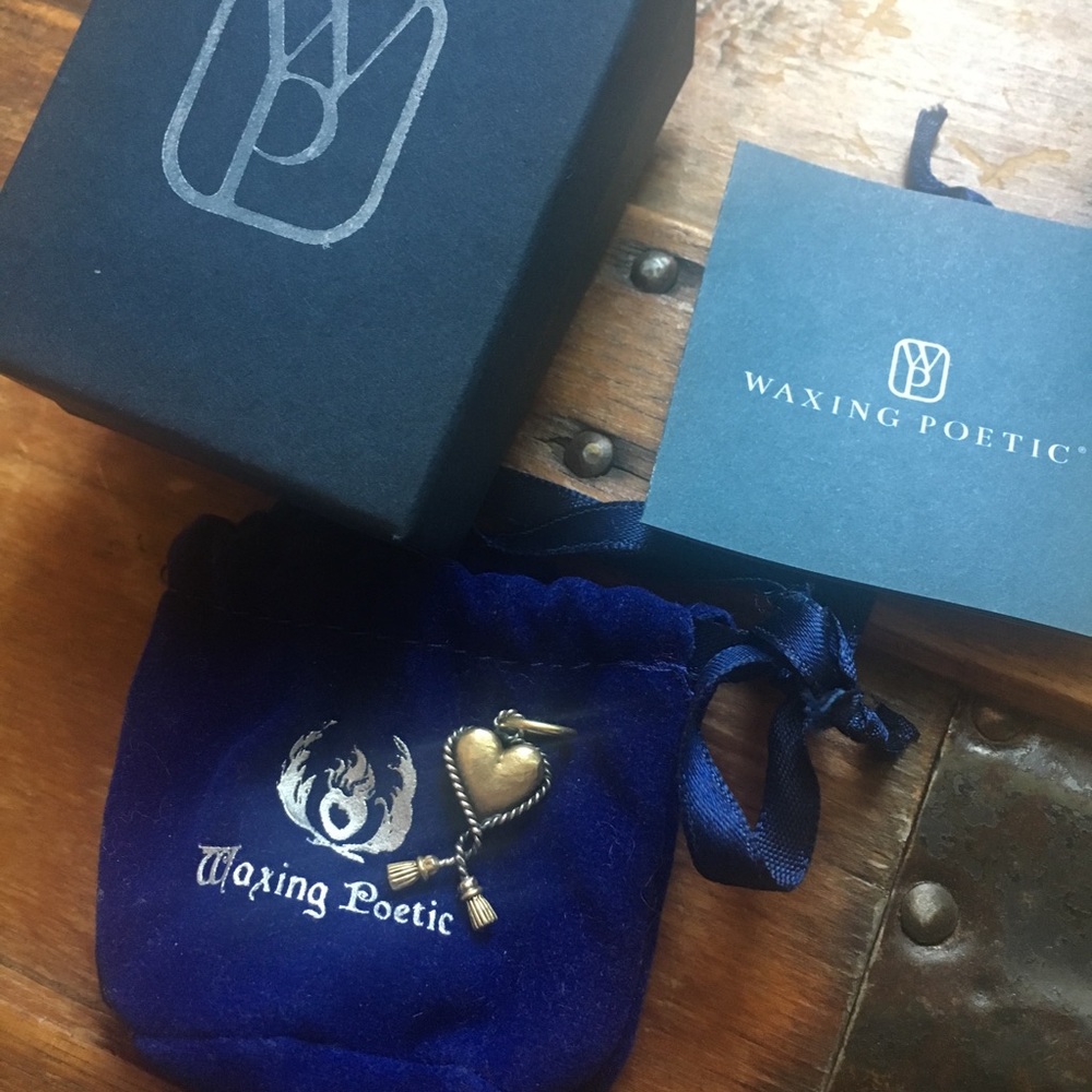 Waxing Poetic Bound By Love Heart Charm